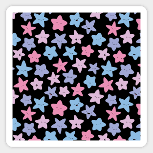 Kawaii pastel happy stars pattern Sticker